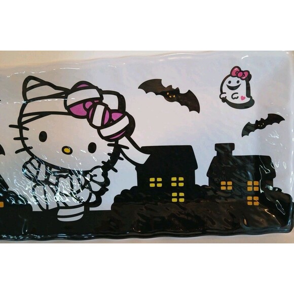Hello Kitty Halloween Mummy Melamine Serving Platter/Tray-White/Black-Very CUTE - Picture 4 of 10